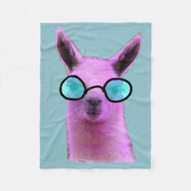 Cool Pink Llama! Fleece Blanket (Front)