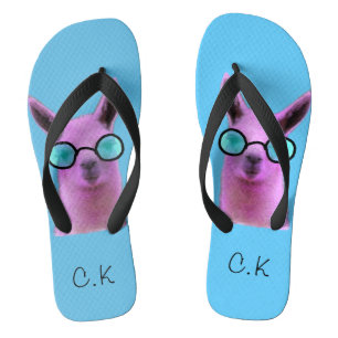 Cool Pink Llama! Flip Flops