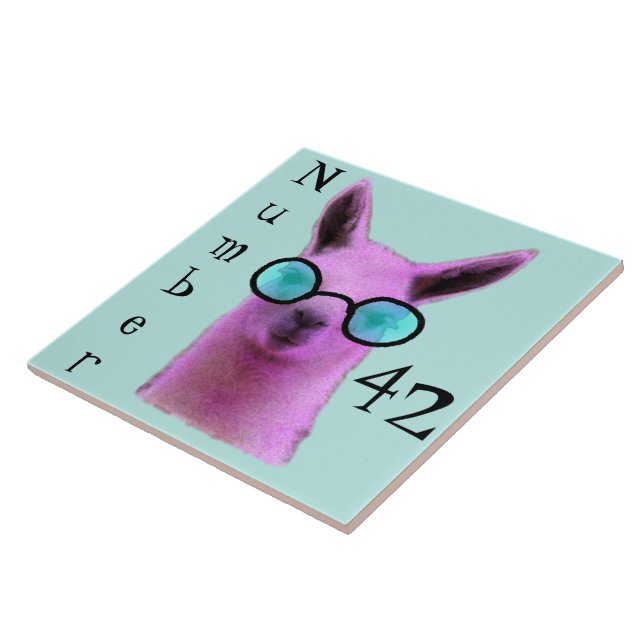 Cool Pink Llama! Tile Number (Side)