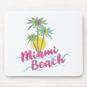 Cool Pink-Miami-Beach-Florida Graphic Mouse Pad