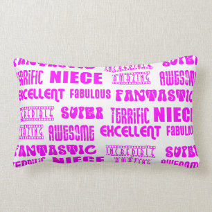 Cool Pink Modern Design 4 Nieces Positives Words Lumbar Cushion