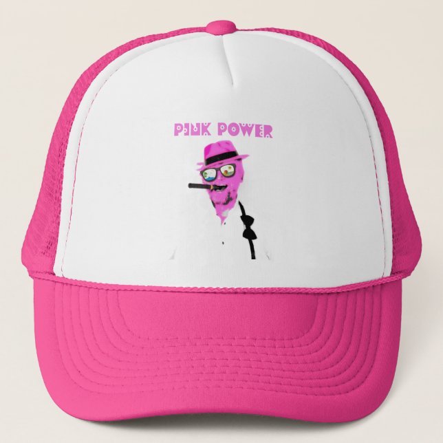 Cool Pink Power Trucker Hat! Hat (Front)