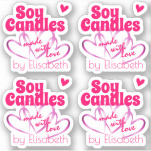 Cool Pink Purple Hearts Made with Love Soy Candles