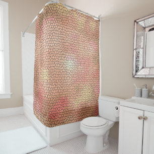 Cool Pink Tones Stained Glass Pattern Shower Curtain