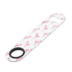 Cool Pink Tropical Flamingo Pattern on White