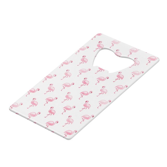 Cool Pink Tropical Flamingo Pattern on White (Front Angled)