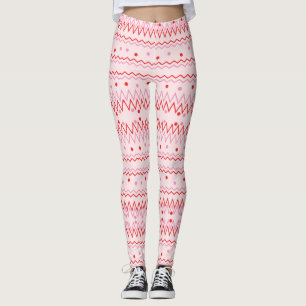 Cool Pink Zigzag Chevron Leggings