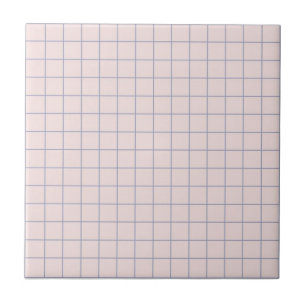 Cool Pinkish White & Lilac Chequered Retro  Ceramic Tile