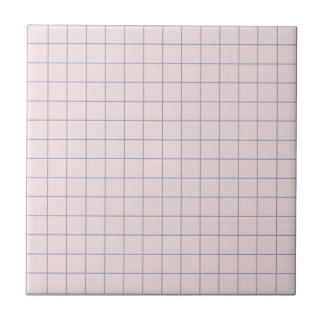 Cool Pinkish White & Lilac Chequered Retro Ceramic Tile