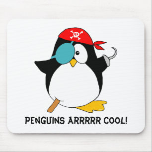Cool Pirate Penguin Mouse Pad