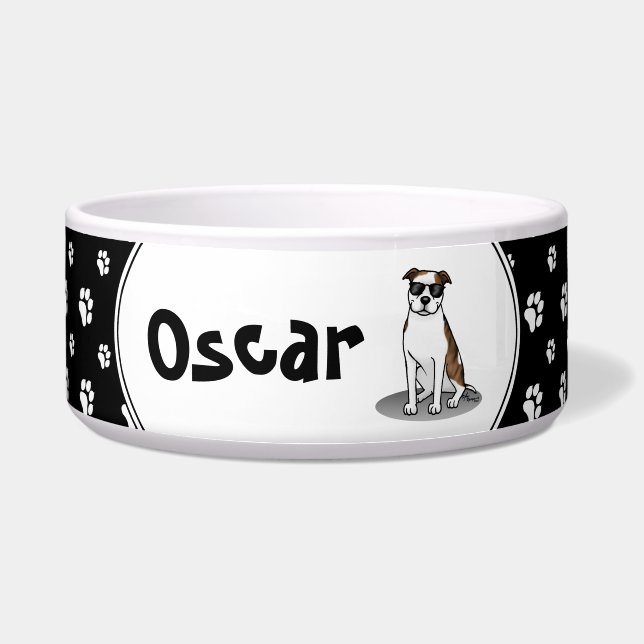 Cool Pit Bull and Sunglasses (lt brindle white 3) (Front)