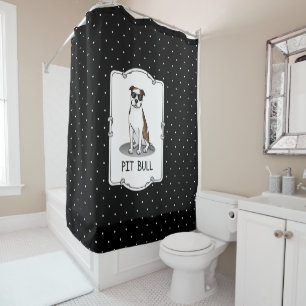 Cool Pit Bull and Sunglasses (lt brindle white 3) Shower Curtain
