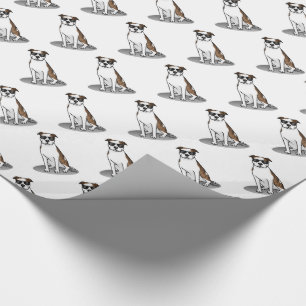 Cool Pit Bull and Sunglasses (lt brindle white 3) Wrapping Paper