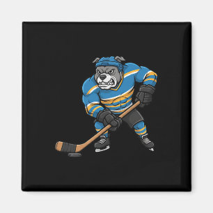 Cool Pitbull Hockey Player Dog Sport Design Magnet