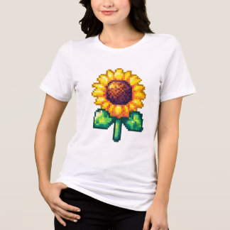 Cool Pixel Art Sunflower Tri-Blend Shirt
