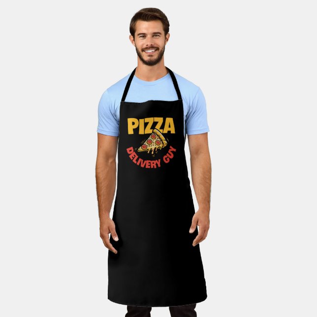 Cool Pizza delivery guy word art Apron (Worn)
