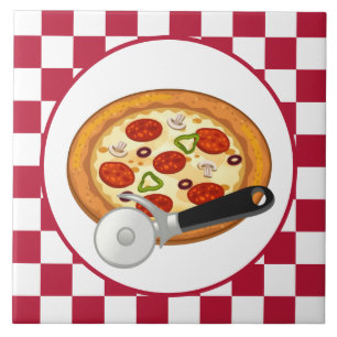 cool pizza food decor ceramic tile