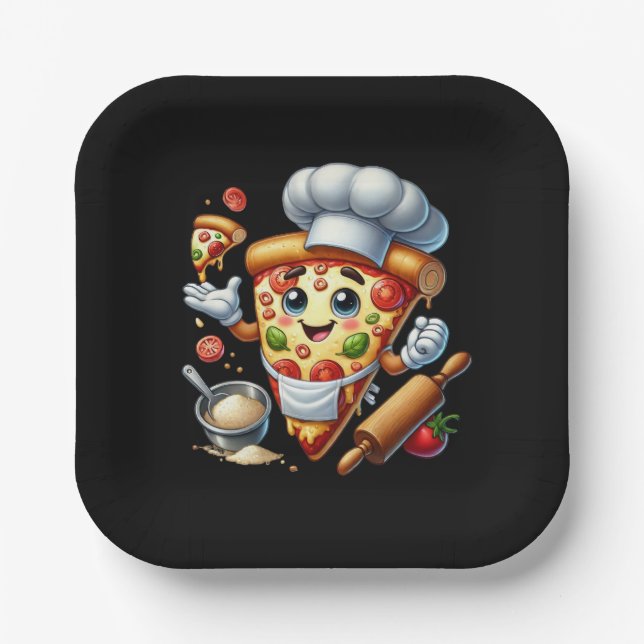 Cool Pizza lovers party  Paper Plate (Front)