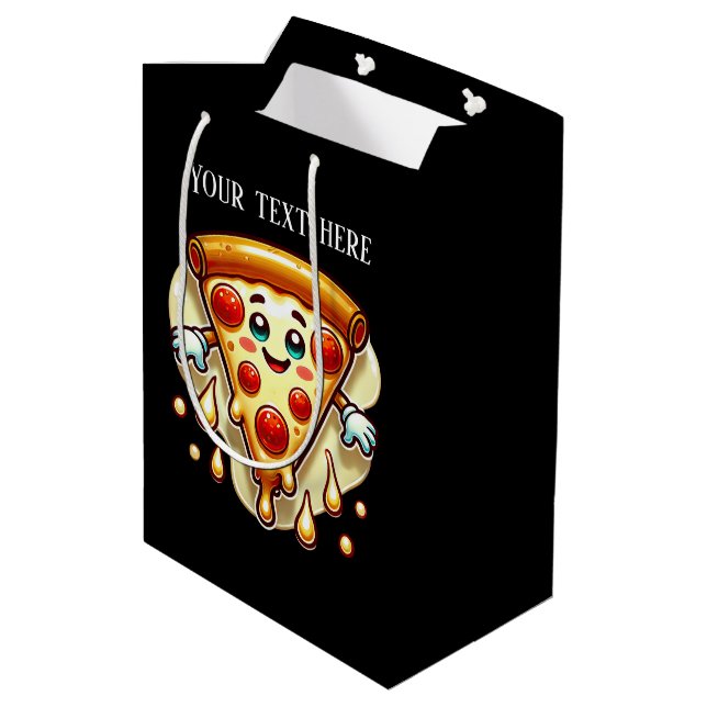 Cool pizza party customizable medium gift bag (Back Angled)