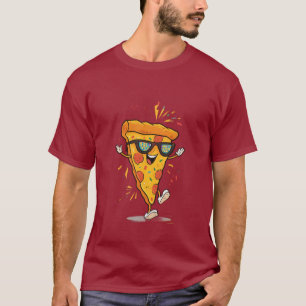 Cool Pizza Slice Cartoon Funny Food Art T-Shirt