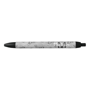 Cool pizza slice vintage black white grey Monogram Ink Pen