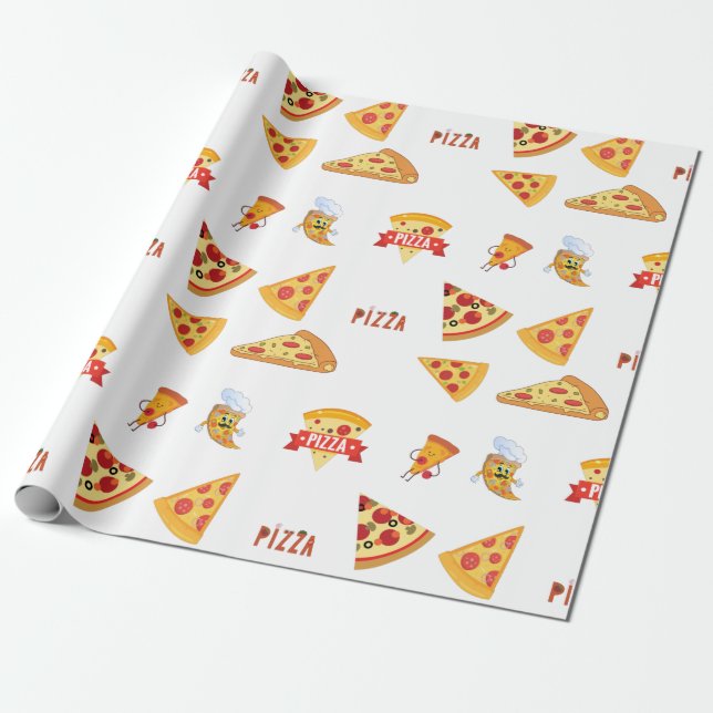 Cool Pizza Slices Pizza Lovers Wrapping Paper (Unrolled)