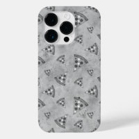 Cool pizza slices vintage black white grey pattern