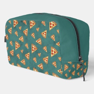 Cool pizza slices vintage teal green pattern dopp kit