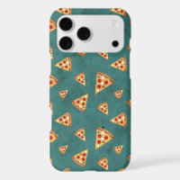 Cool pizza slices vintage teal pattern