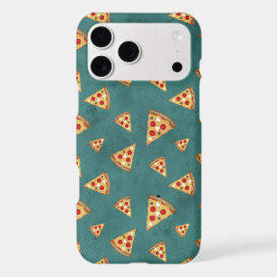 Cool pizza slices vintage teal pattern