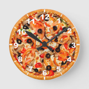 Cool pizza texture wall clock