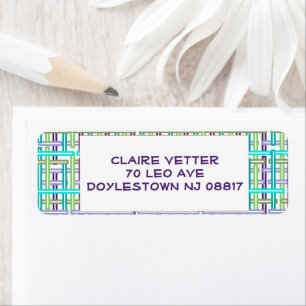 Cool Plaid Return Address Label