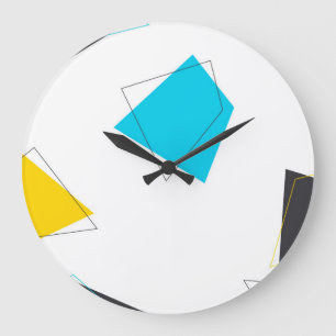 Cool, playful, modern, trendy, urban pattern art large clock
