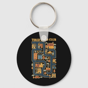 Cool Playmat Car Race Track On Back Dad Tired Club Key Ring