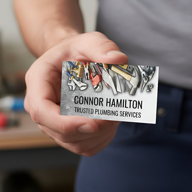 Cool Plumbing Tools Illustration Business Card (Creator Uploaded)