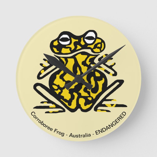 Cool poisonous Corroboree FROG  -Aussie wildlife Round Clock (Front)