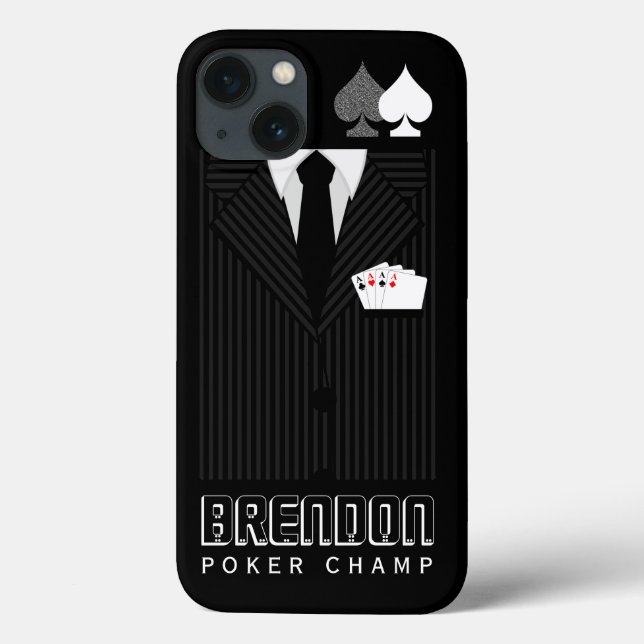 Cool Poker Champ Pinstripe Suit Casino Case-Mate iPhone Case (Back)