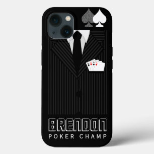 Cool Poker Champ Pinstripe Suit Casino iPhone Case