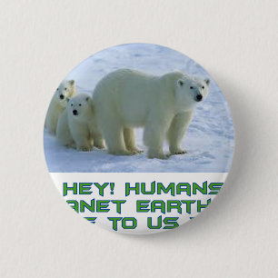 cool polar bear designs 6 cm round badge
