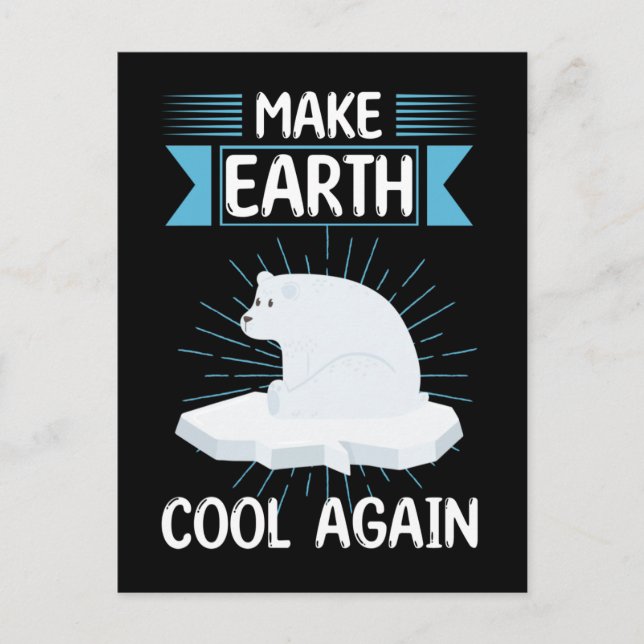 Cool Polar Bear Earth Care Animal Rescue Save Postcard (Front)