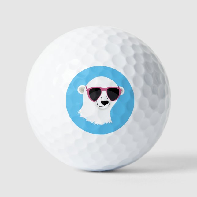 Cool Polar Bear Golf Balls (Front)