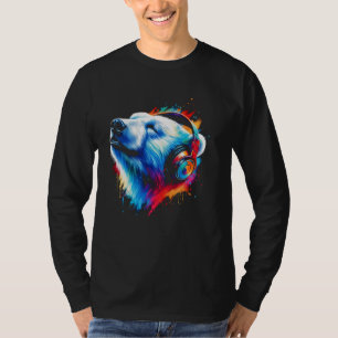 Cool Polar Bear Headphone Music Art Christmas Birt T-Shirt