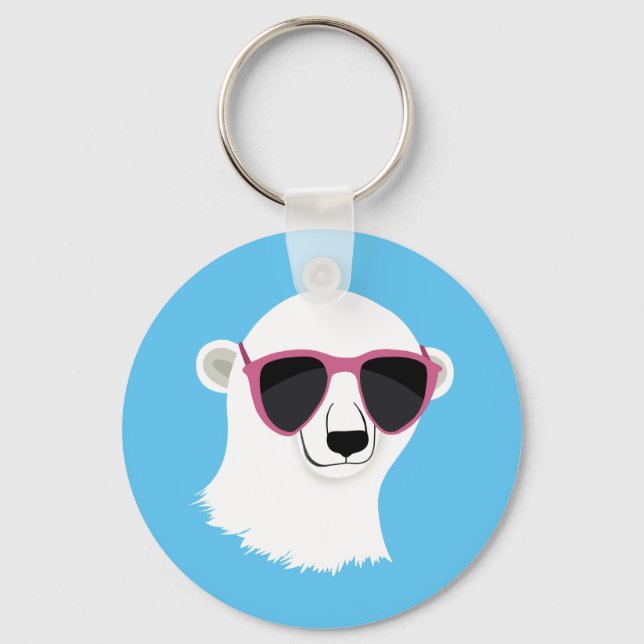 Cool Polar Bear Key Ring (Front)