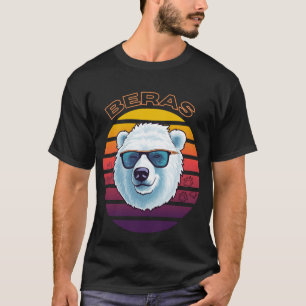 Cool Polar Bear Retro Sunset Surfing Vibes T-Shirt