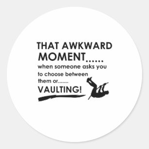 Cool pole vault  designs classic round sticker