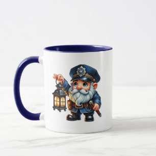 Cool police gnome add monogram mug