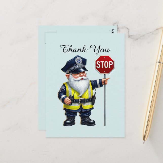 Cool Police thank you  Postcard (Front/Back In Situ)