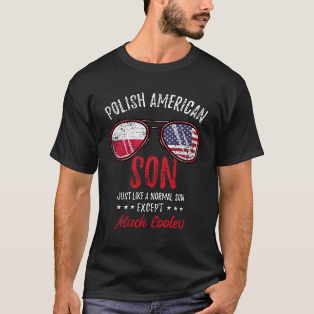 Cool Polish American Son Sunglasses Polish Roots V T-Shirt (Front)