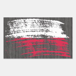 Cool Polish flag design Rectangular Sticker