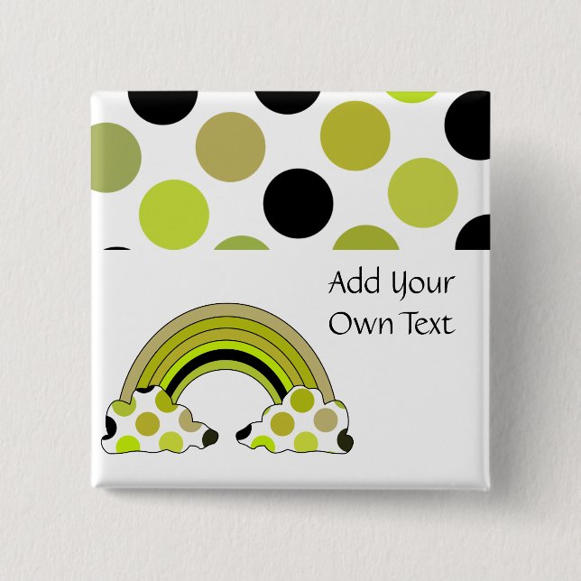 Cool Polka Dot Rainbow Customisable Button (Front)